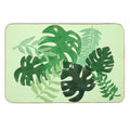 Watercolor Tropical Leaves - Green Background  High-Traffic Bath Mat