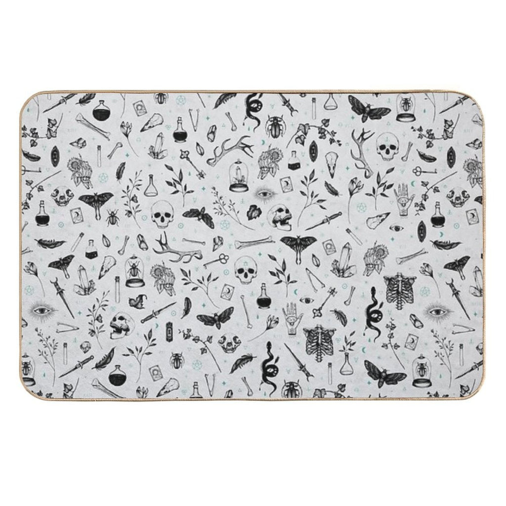 Black And Grey Witchy Pattern Durable Bath Mat