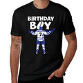 7th Birthday Ice Hockey Boy 7 Year Old Hockey Player  Ribbed Collar T-Shirt