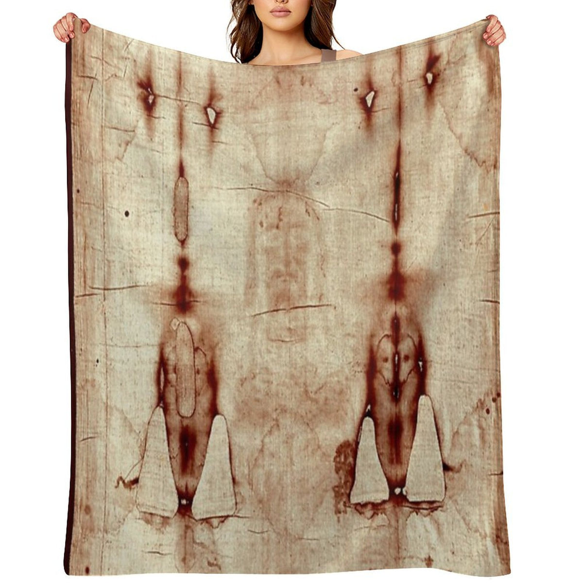 Easter  Holy Face Negatives of The Shroud of Turin Lightweight Throw Blanket