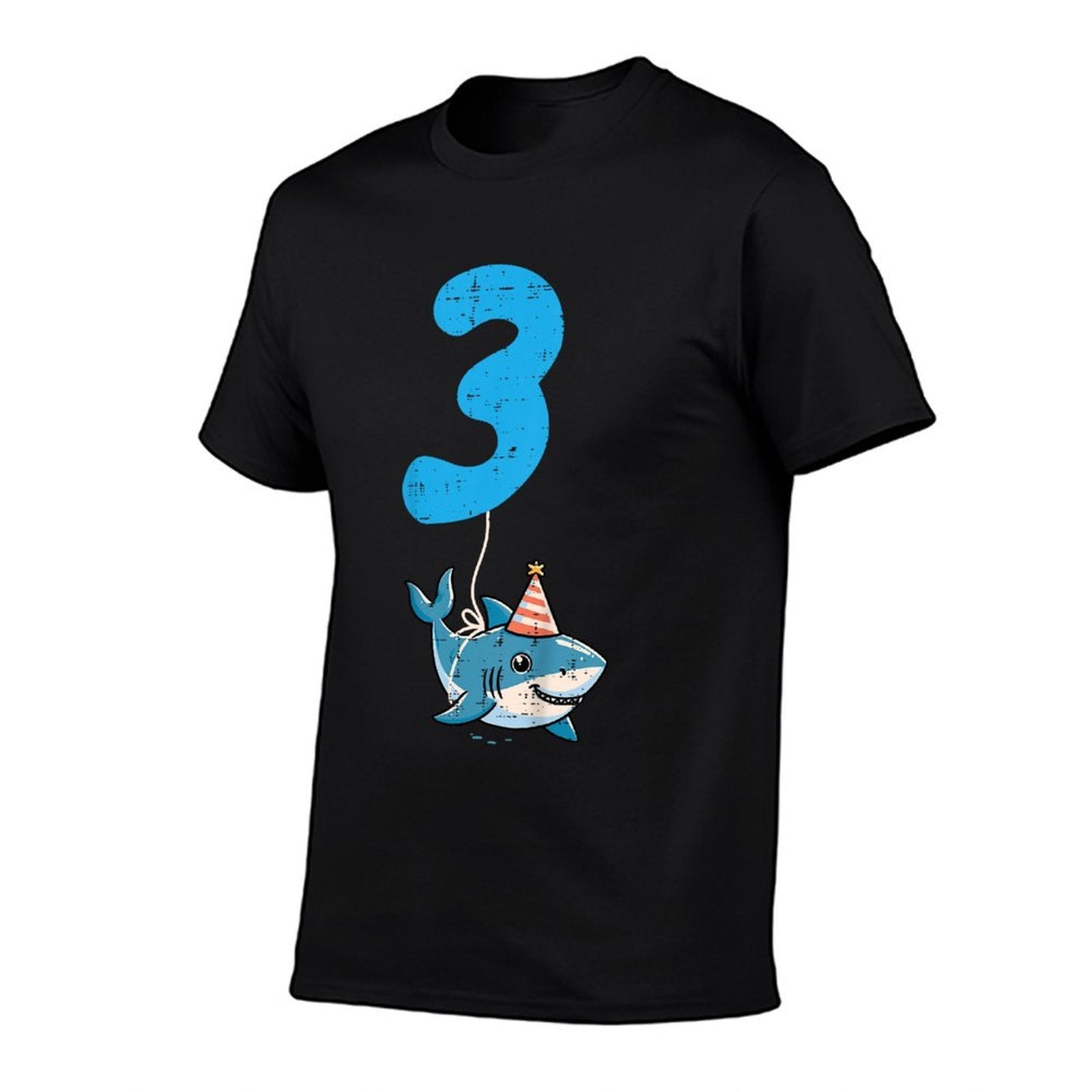Kids 3rd Birthday Shark 3 Hat Three Year Old Bday Boys Girls Kids  Stretchy T-Shirt