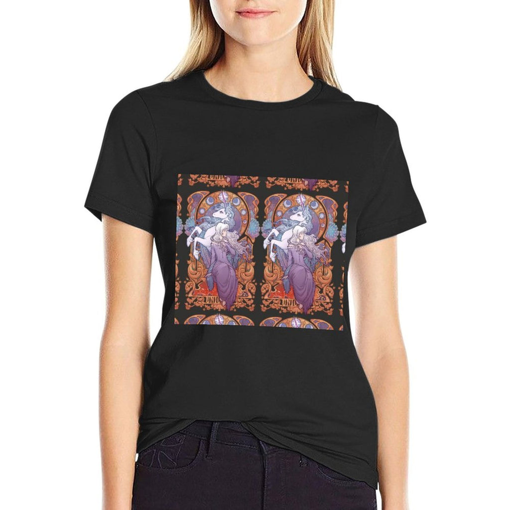 Lady Amalthea - The Last Unicorn  Ribbed Collar T-Shirt