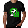 Kids Soccer Birthday Party 15 Year Old Boy 15th Birthday  Ribbed Collar T-Shirt