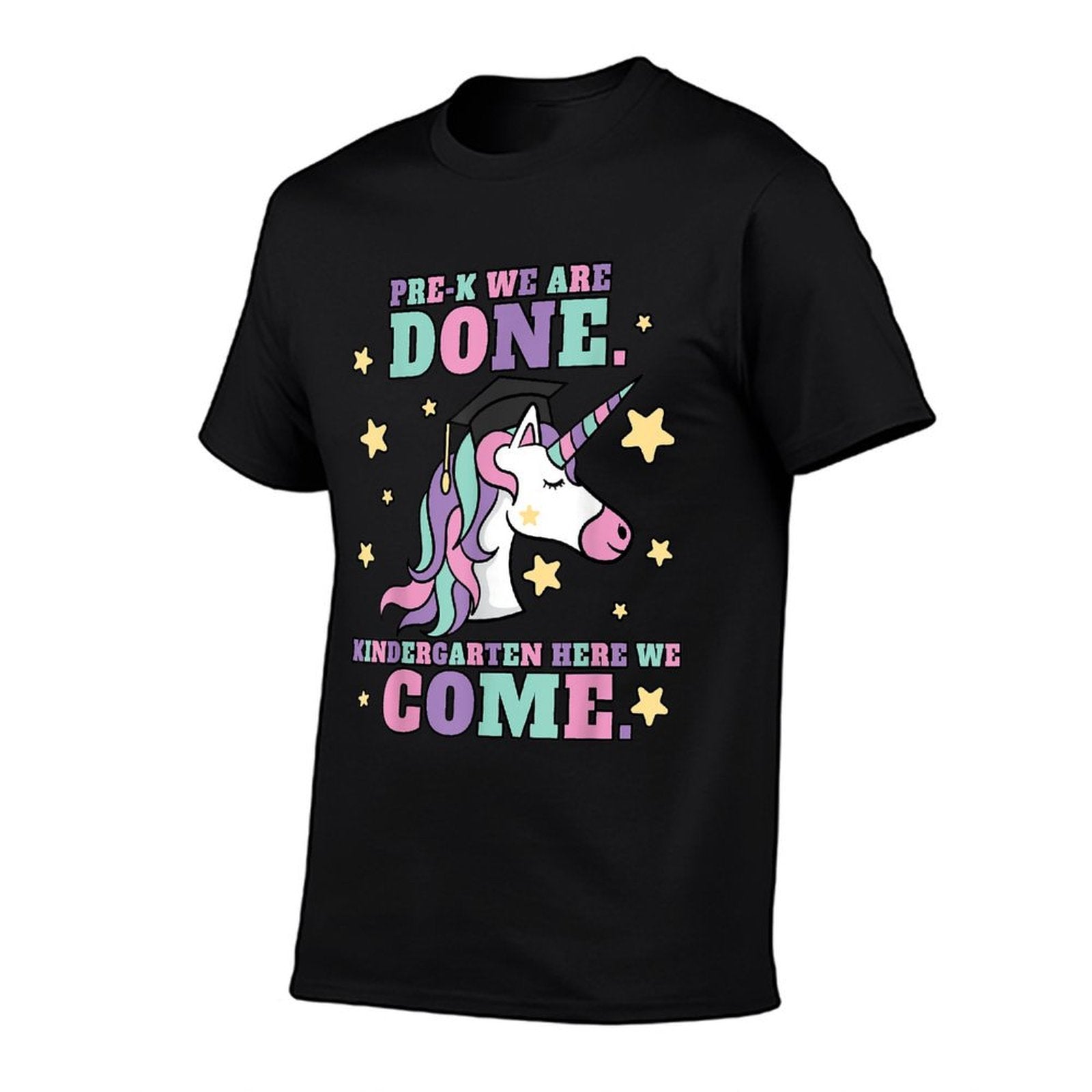 Girls Pre-K Graduation Magical Unicorn  Rolled Sleeves T-Shirt
