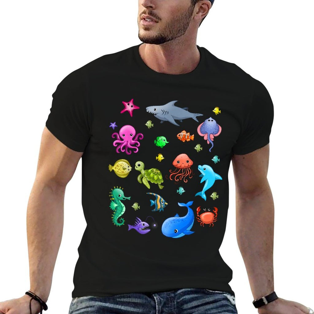 Cute Sea Animals Kids Children Ocean Creatures Clownfish  Classic T-Shirt