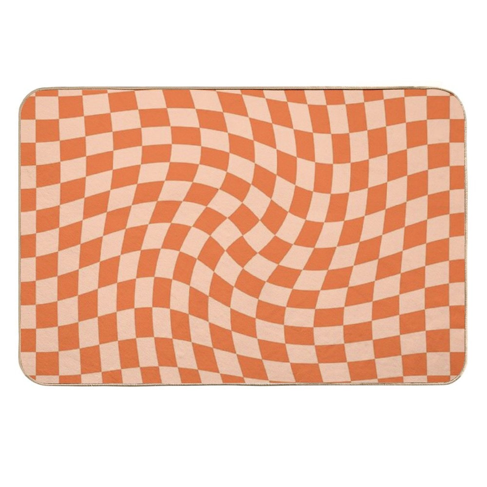 Check IV - Orange Twist  Multi-Purpose Bath Mat