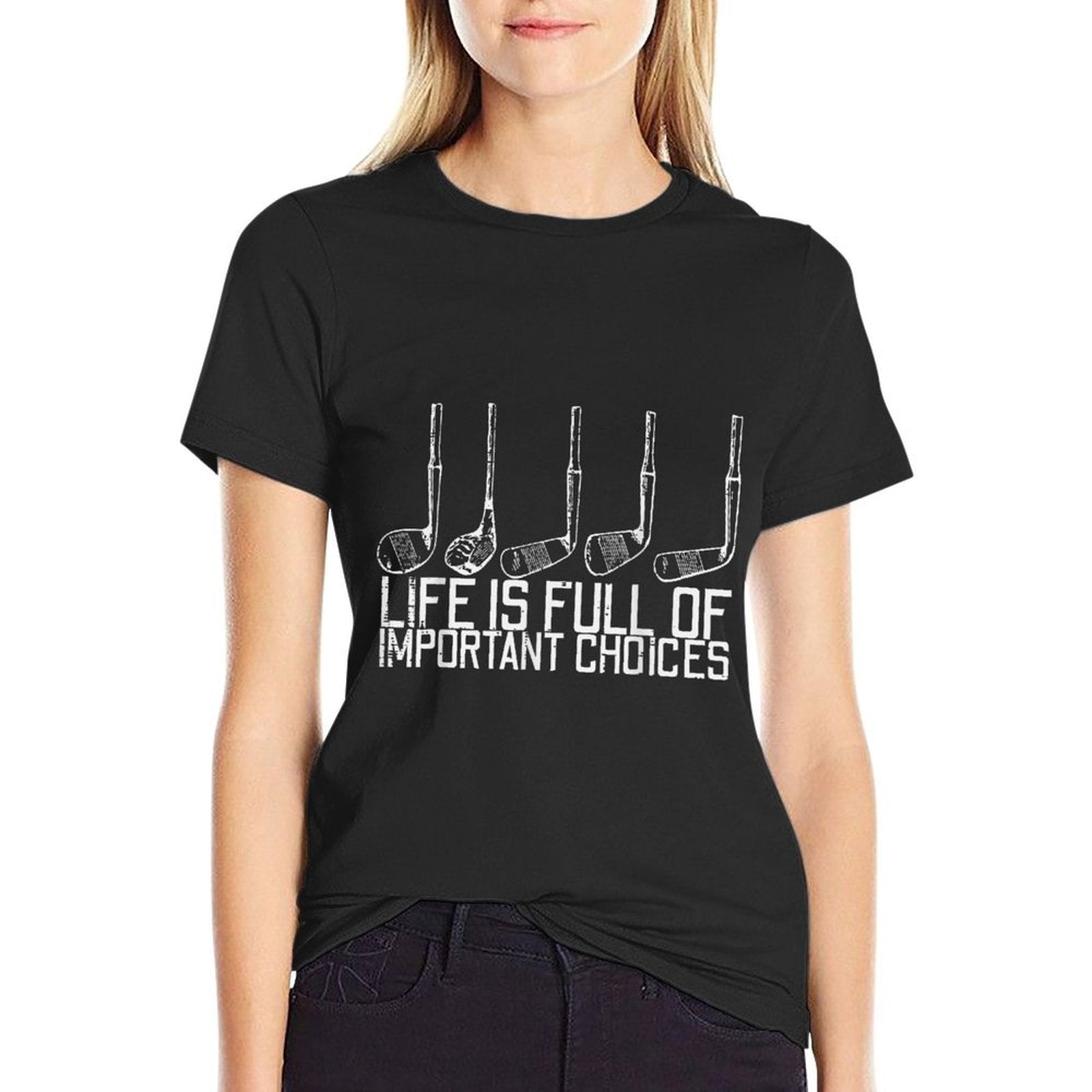 Golf Clubs Life Full Important Choices Funny Golfer Dad Men  Polyester Blend T-Shirt