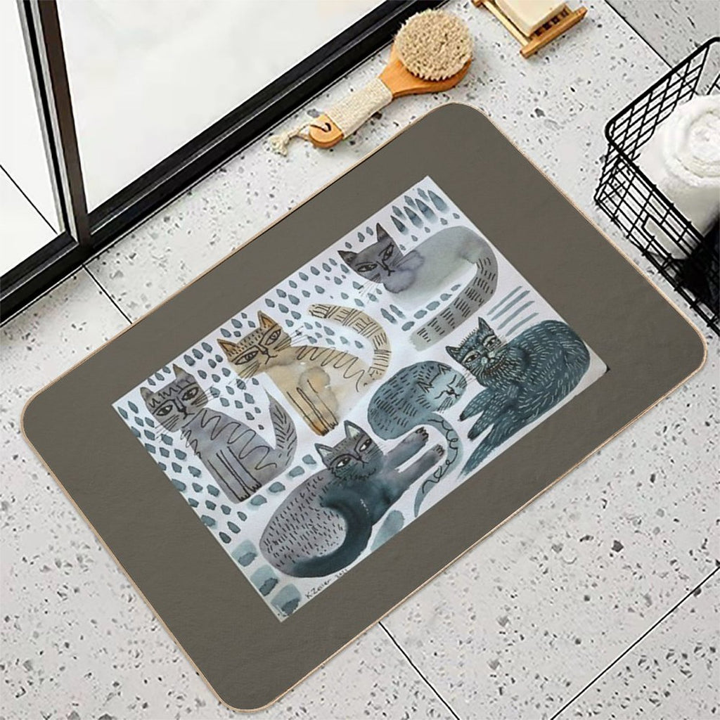 Cats Doodle  Rapid-Drying Bath Mat