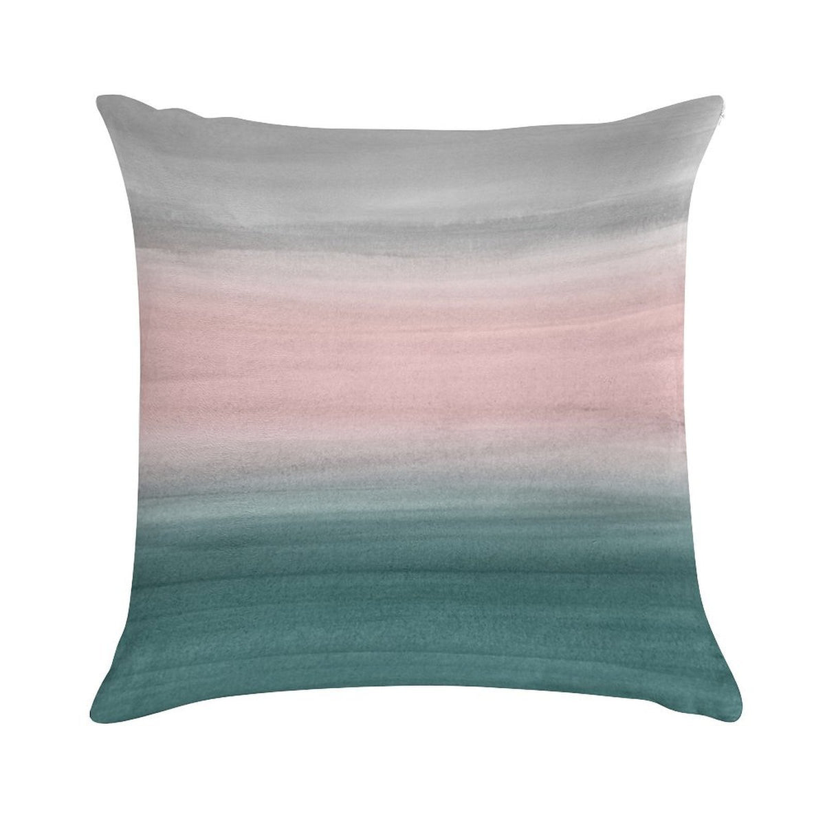Touching Teal Blush Gray Watercolor Abstract #1 #painting #decor #art Soft Home Decor Throw Pillow