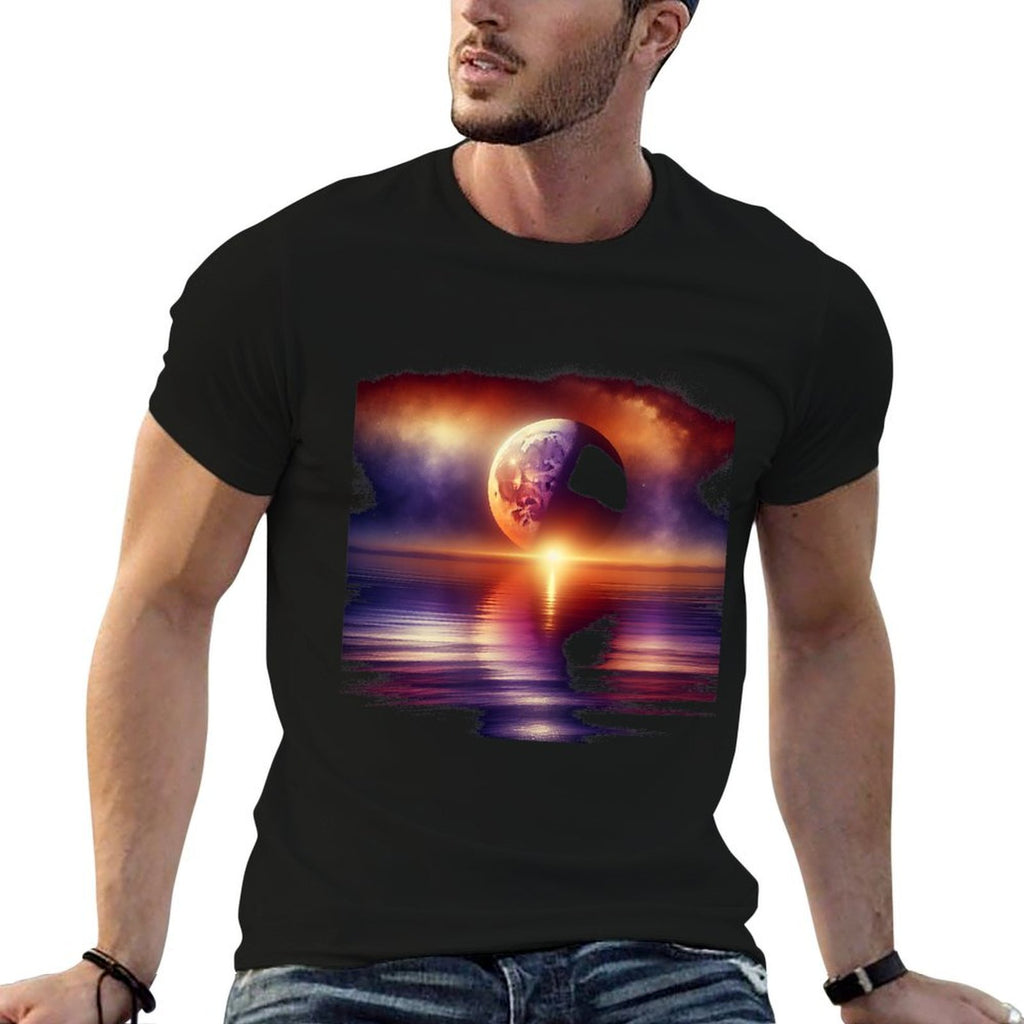 Twilight Embrace  Rolled Sleeves T-Shirt