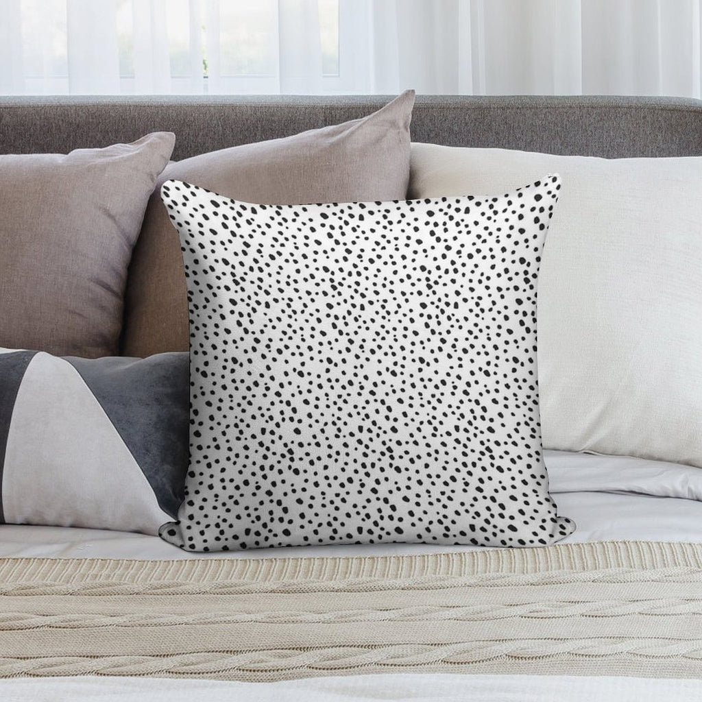 Black Dots by Minikuosi Soft Luxury Feel Throw Pillow