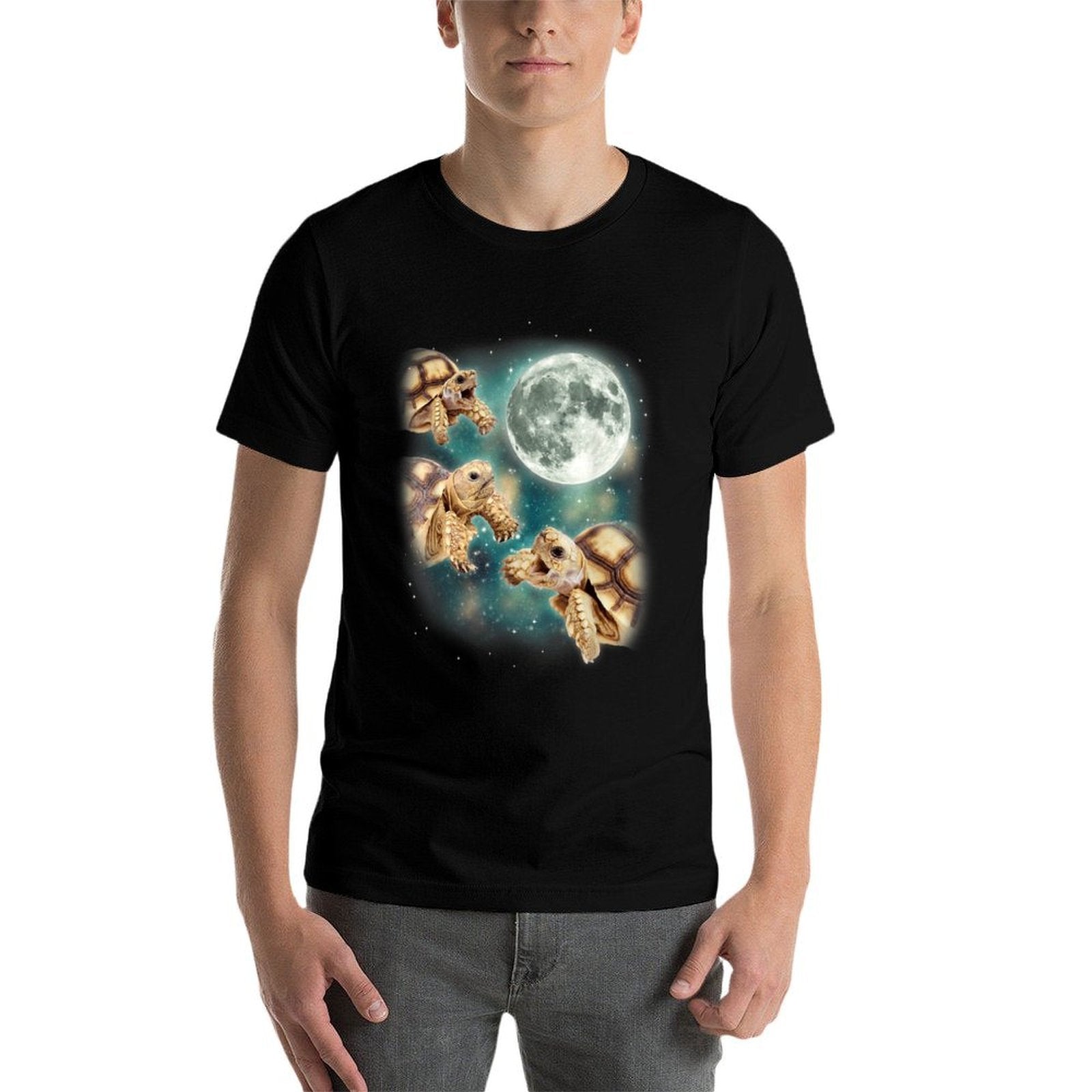 Three Tortoises Howl at Moon Wildlife Mountain Turtle Meme  Relaxed-fit T-Shirt
