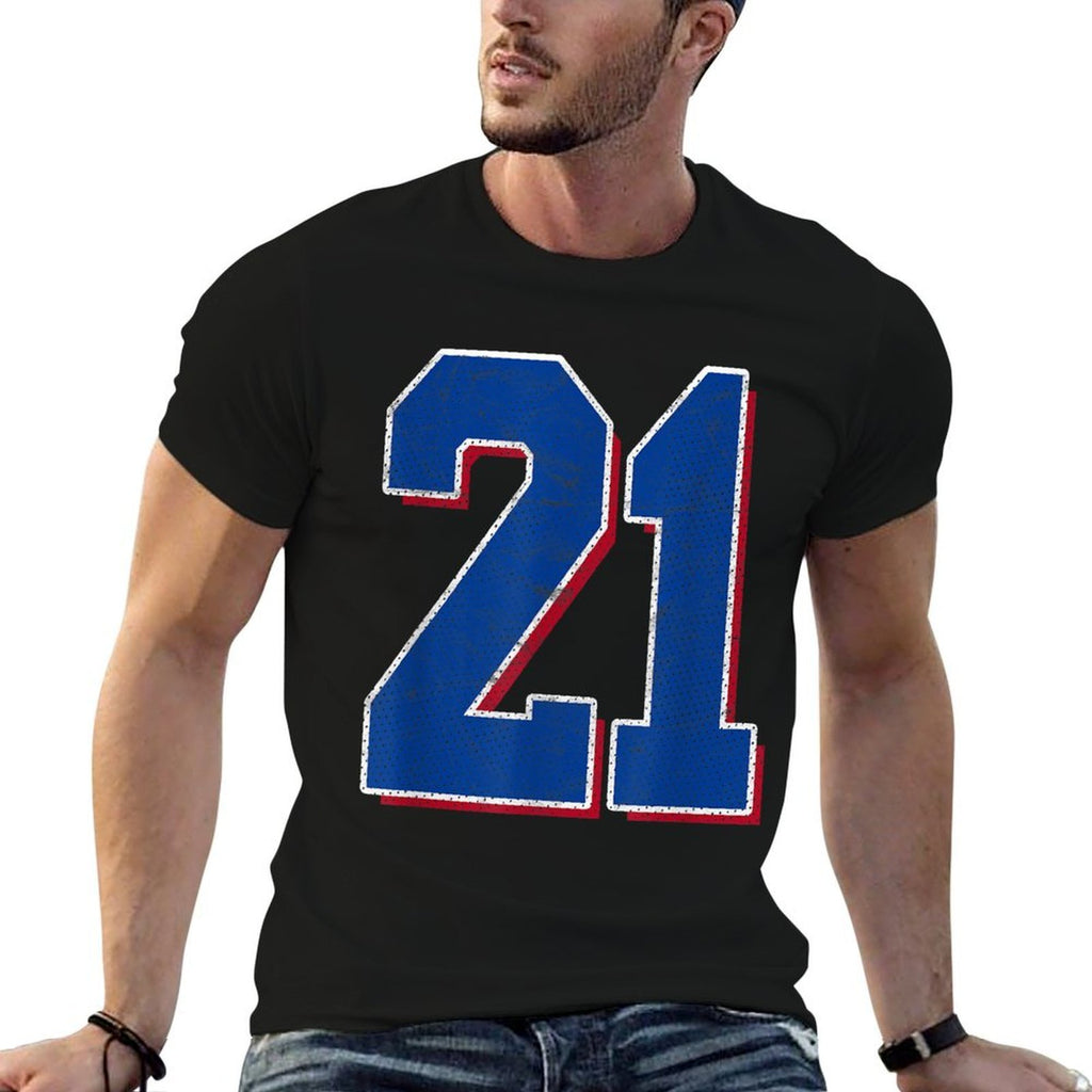 Number 21 Numbered Uniform Sports Team Jersey 21st Birthday  Relaxed-fit T-Shirt