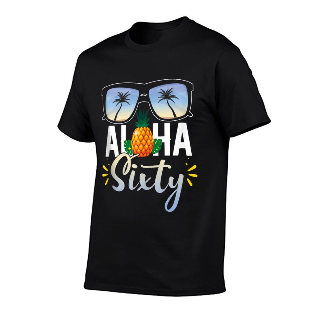 60th Birthday Aloha Sixty Beach Tropical Vacation Sunglasses  Oversized Silhouette T-Shirt