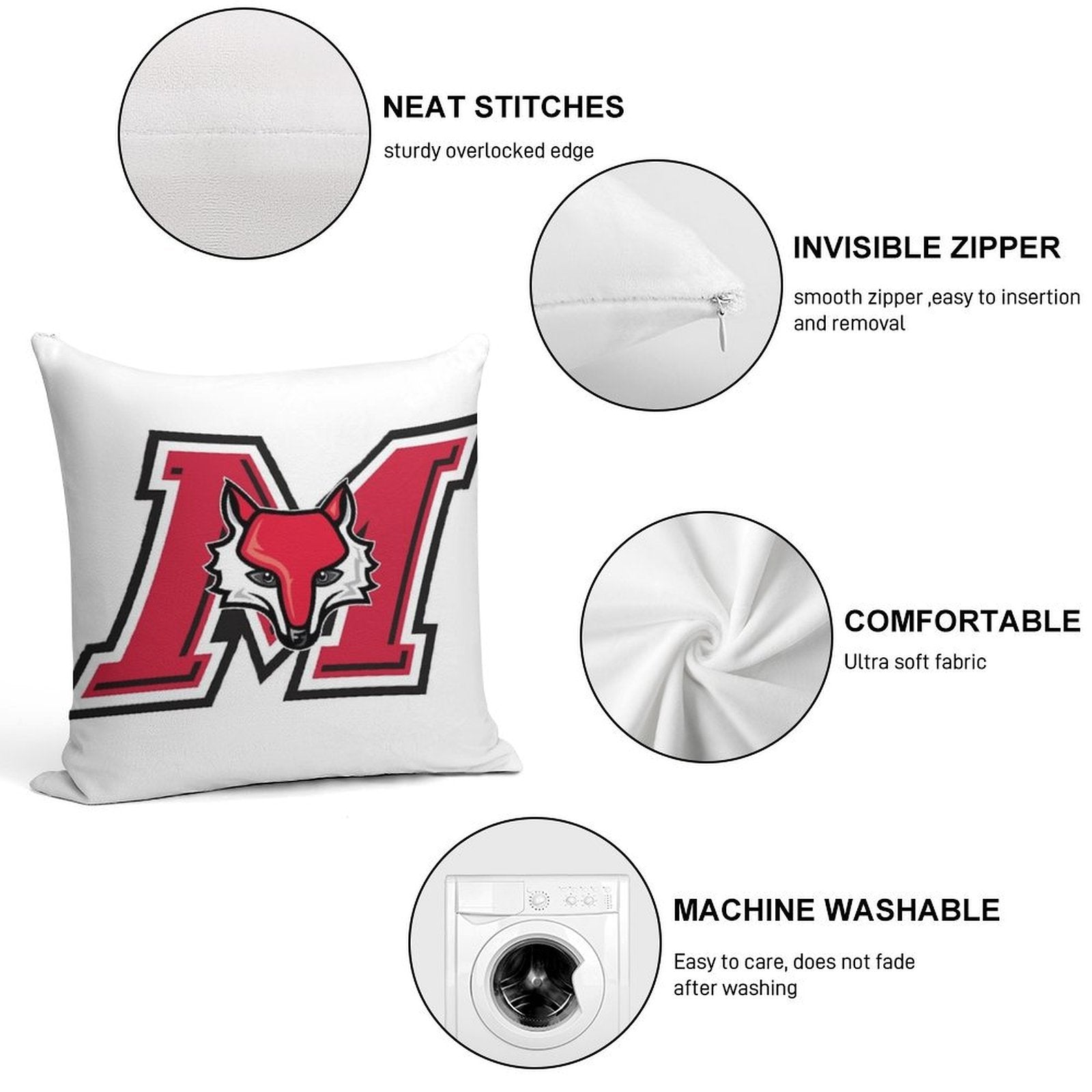 Marist Logo Soft Gift Ready Throw Pillow