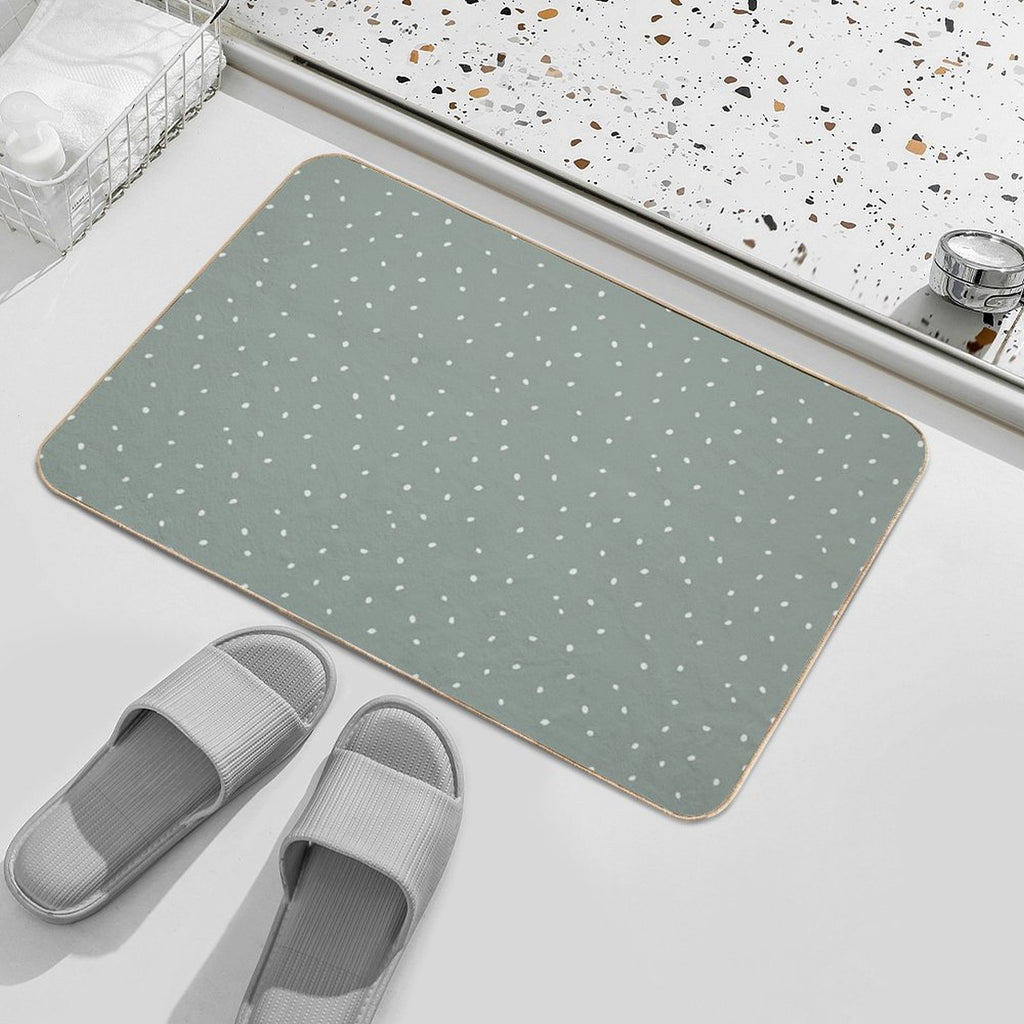 Scattered Dots in Mountain Green  Pet-Safe Bath Mat