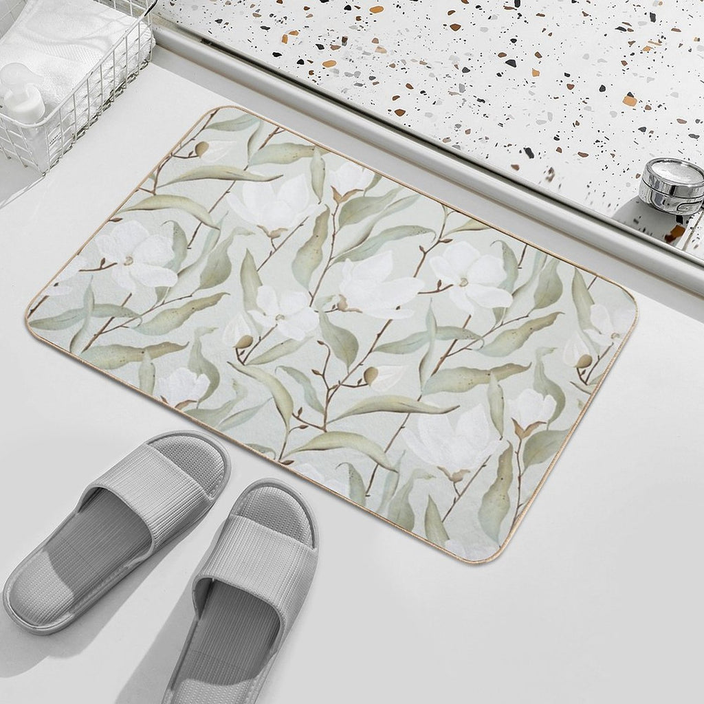 Magnolia Lane Floral Print  Repositionable Bath Mat