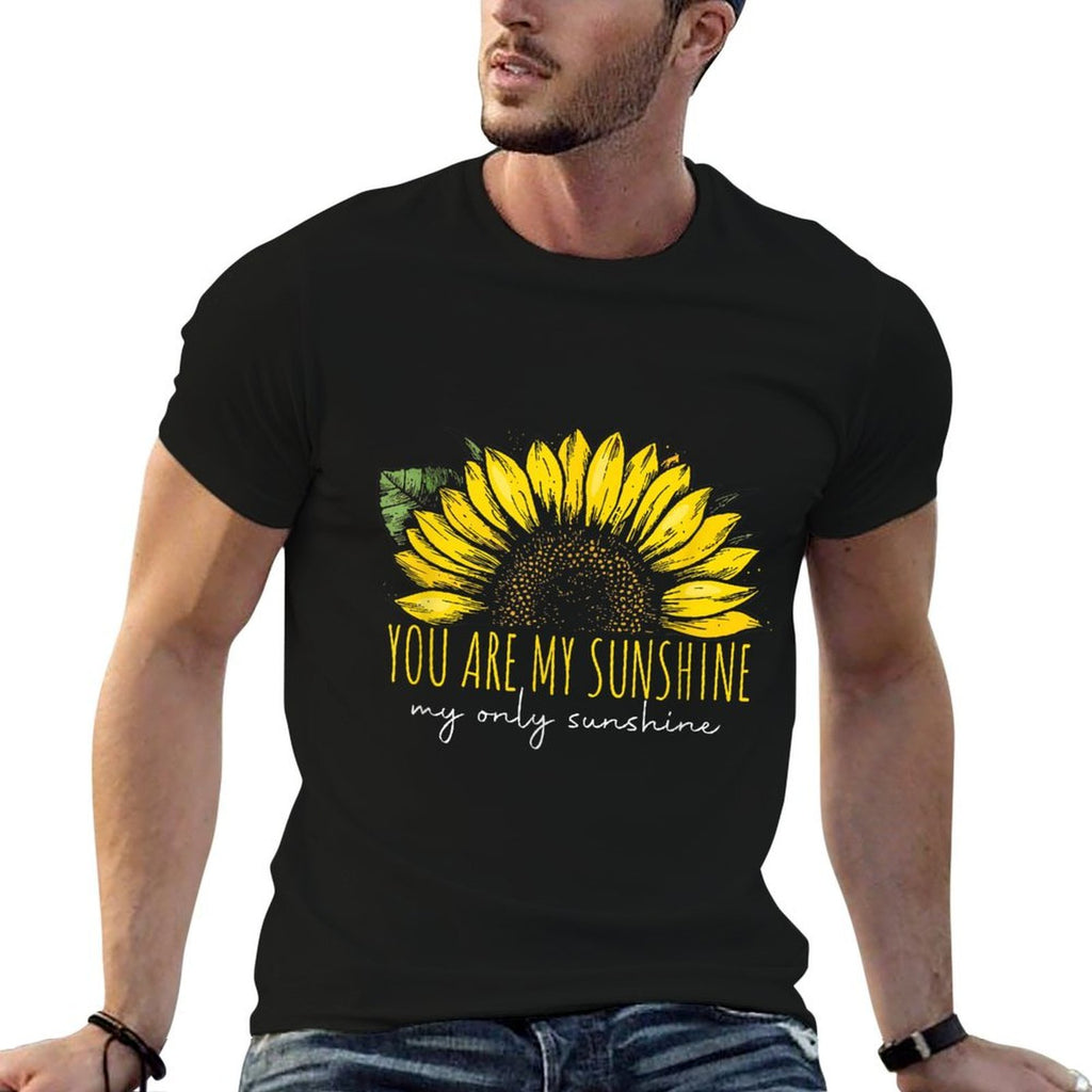 You Are My Sunshine Women Summer Vintage Retro Sunflower  High-quality Stitching T-Shirt