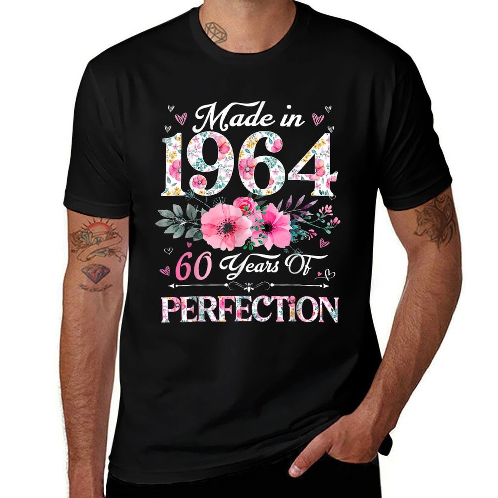 Made In 1964 Floral 60 Years Old 60th Birthday For Women  Classic T-Shirt