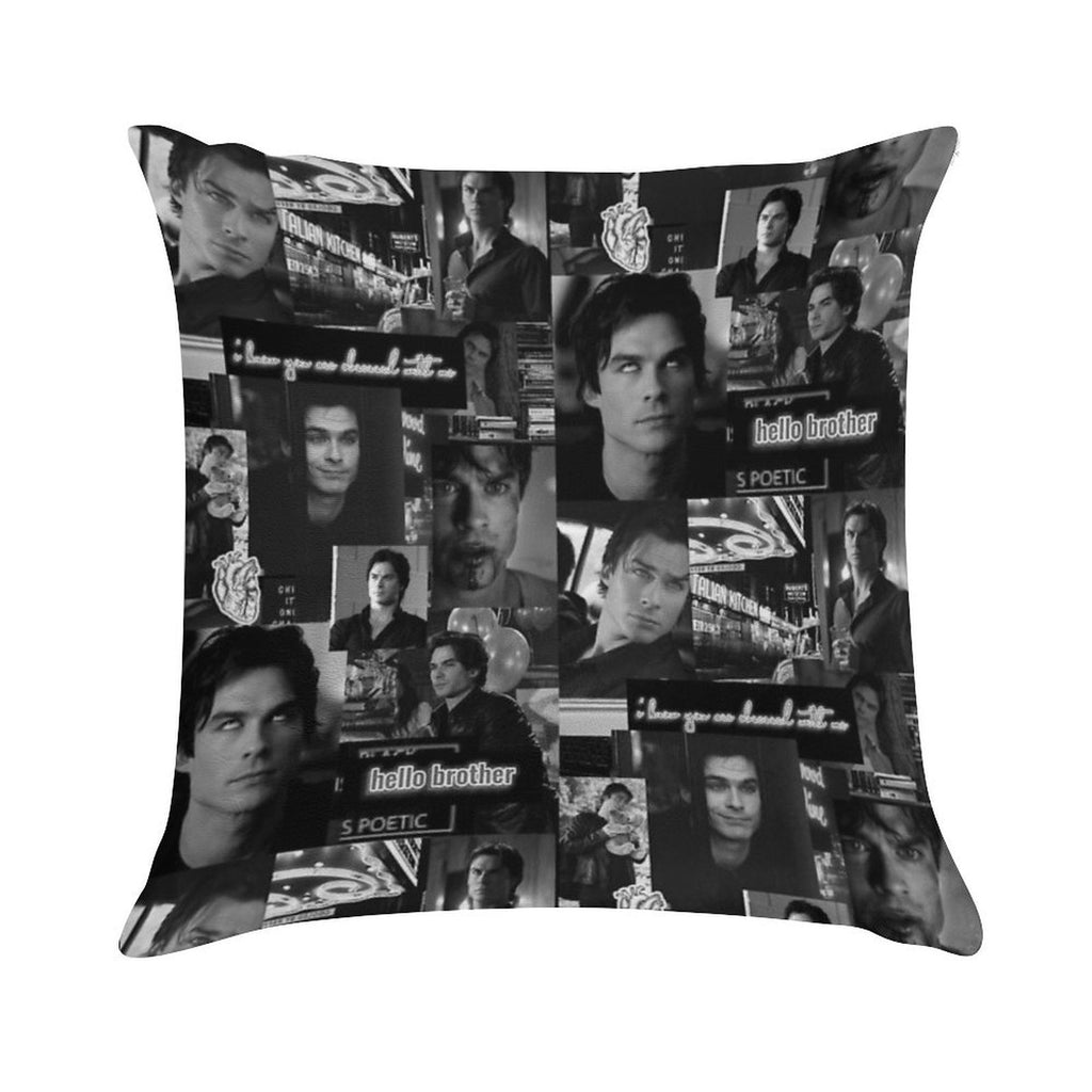 Damon Collage B&w Soft Anti-Pilling Throw Pillow
