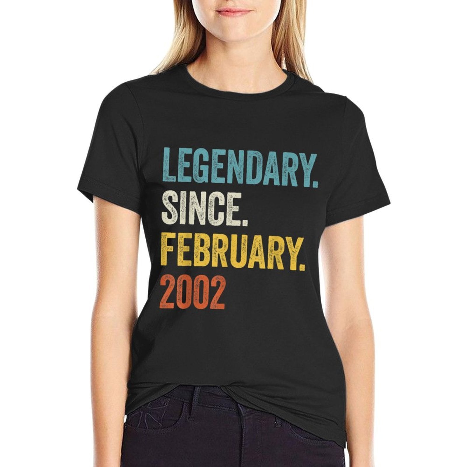 21 Years Old Legendary Since February 2002 21st Birthday  Oversized Silhouette T-Shirt