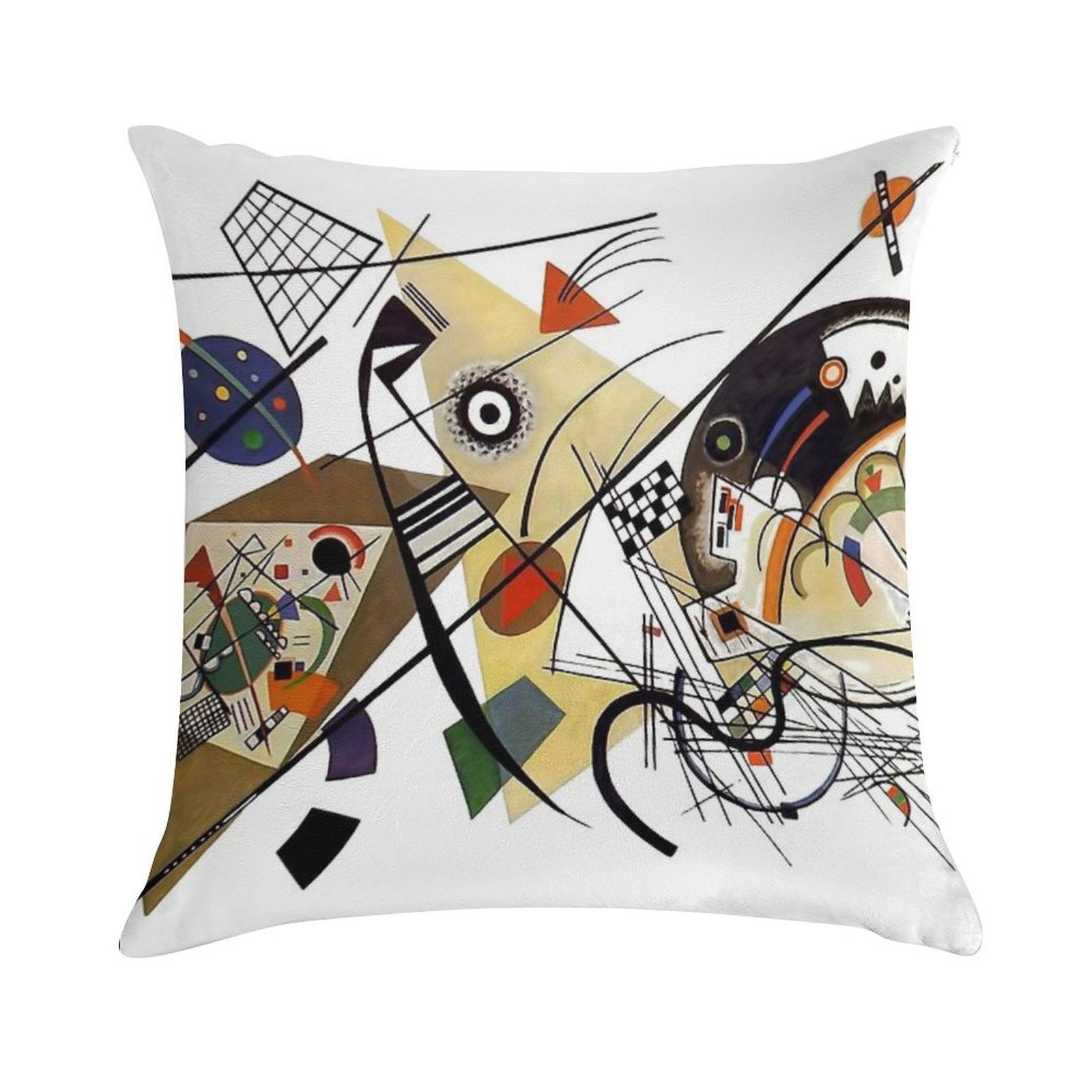 Kandinsky Traverse Line, 1923 Soft Short Plush Fabric Throw Pillow