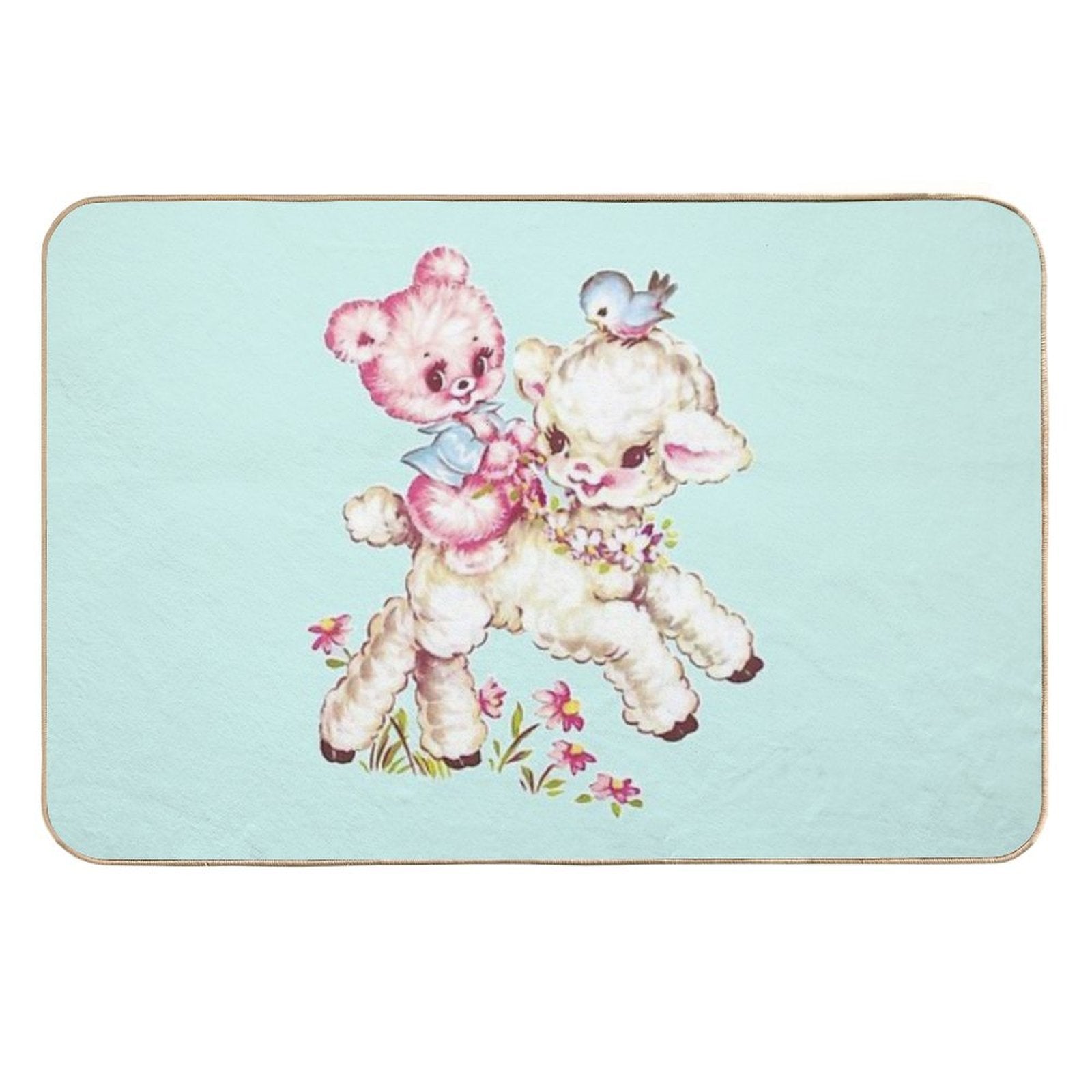 Lamb Lovely Bear  Easy Maintenance Bath Mat