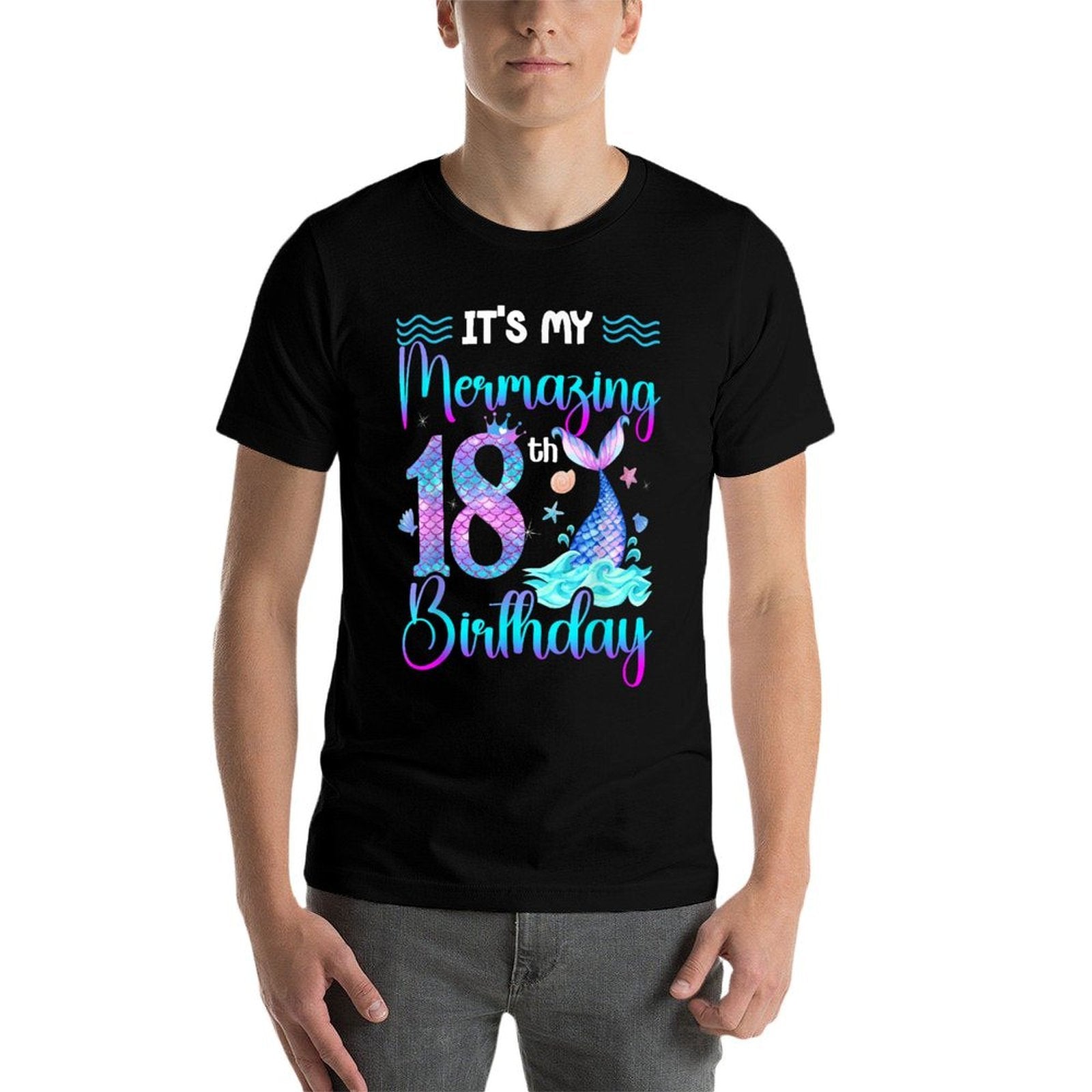It's My Mermazing 18th Bday Party Mermaid 18 Years Old  Stretchy T-Shirt