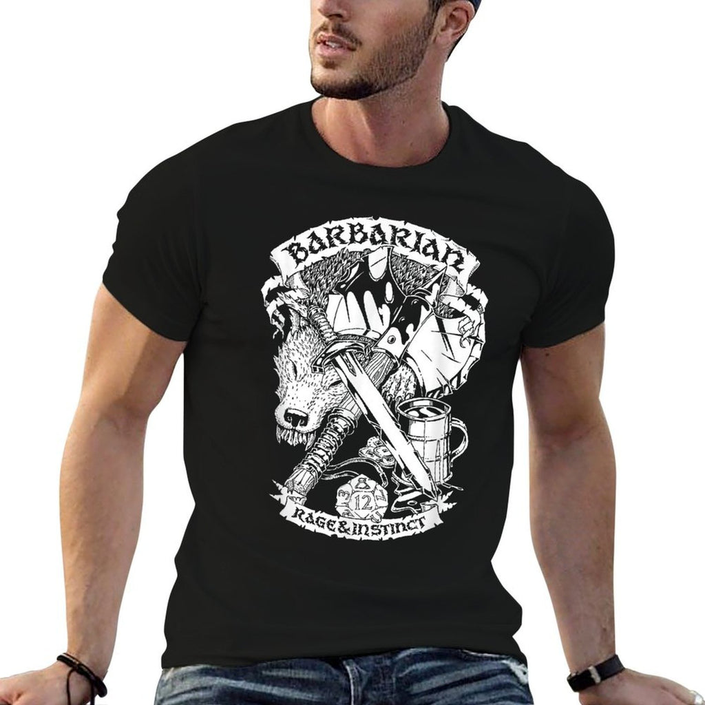Fantasy RPG - Barbarian  Oversized Silhouette T-Shirt