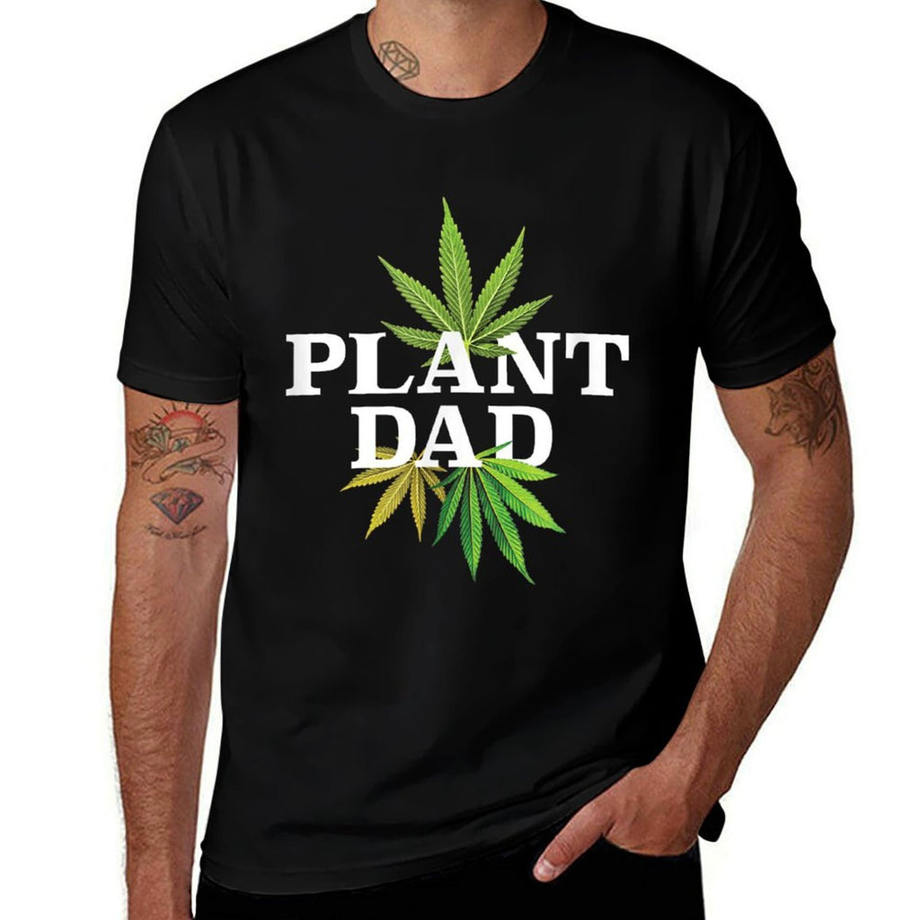 Weed Pot Leaf Marijuana Plant Dad  Trendy Pattern T-Shirt