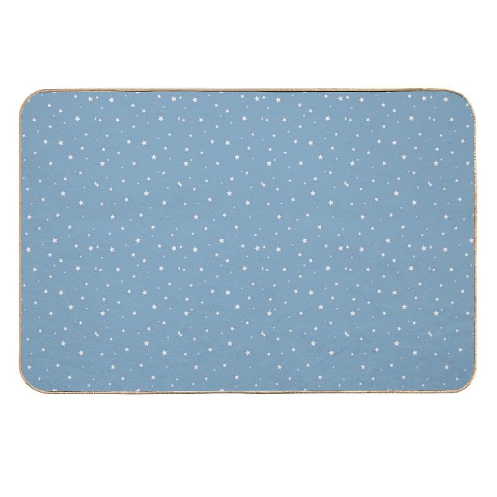 White Stars with Blue Background  Non-Slip Bath Mat