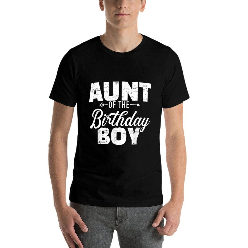 Aunt of The Birthday Boy Son Matching Family  Polyester Blend T-Shirt