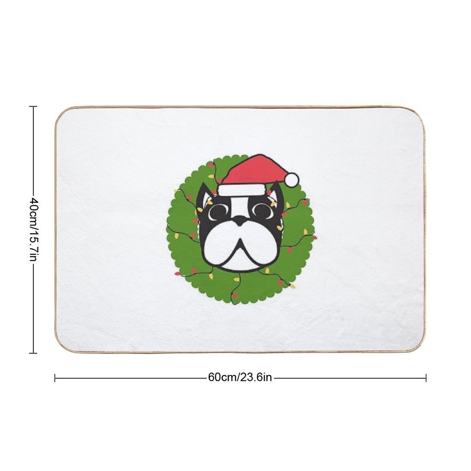 Cute Boston Terrier Merry Christmas Tree Funny Hello Winter Essential T-Shirt  Multi-Purpose Bath Mat