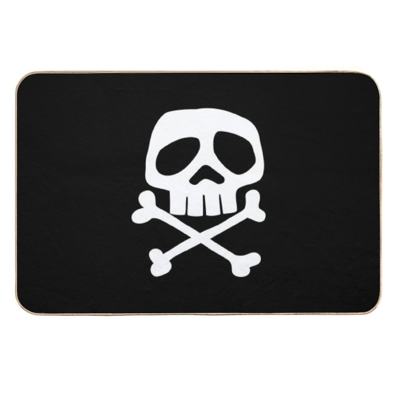 Old School Punk Rock Skull  Repositionable Bath Mat