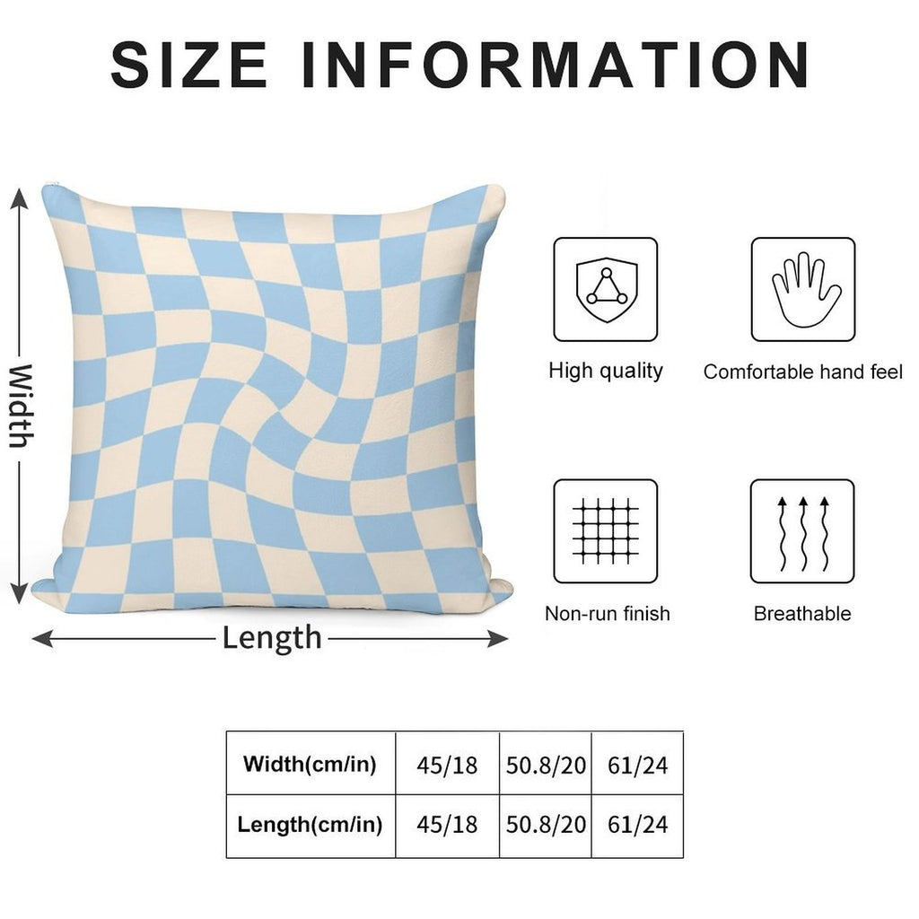Check II - Baby Blue Twist Soft Warmth Comfort Throw Pillow