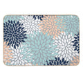 Floral Bloom, Navy, Peach, Aqua, Gray  Versatile Bath Mat