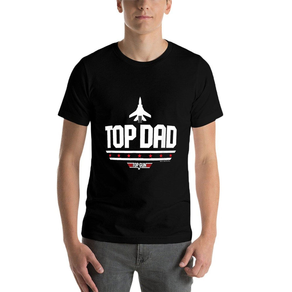 Top Gun Fathers Day Top Dad  Rolled Sleeves T-Shirt