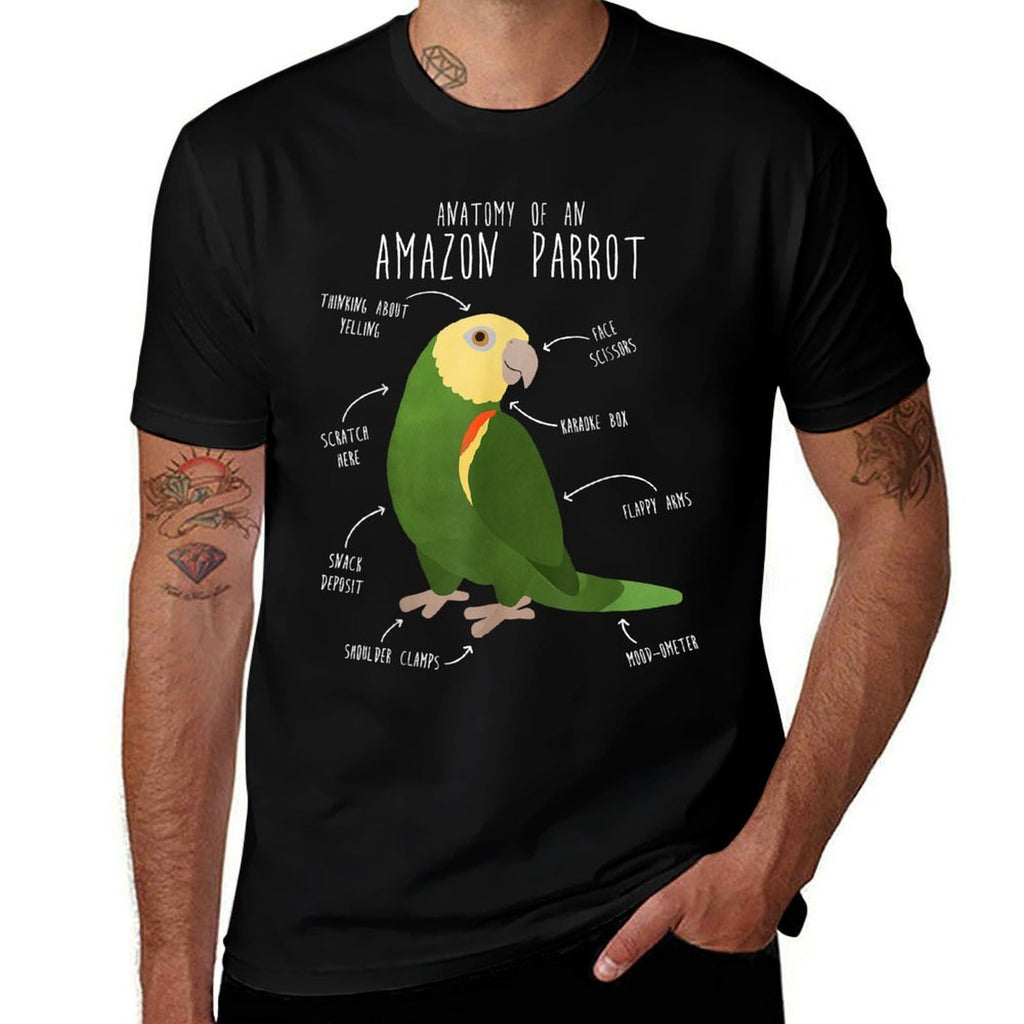 Amazon Parrot Anatomy, Cute Funny Pet Double Yellow Bird  Tagless Design T-Shirt