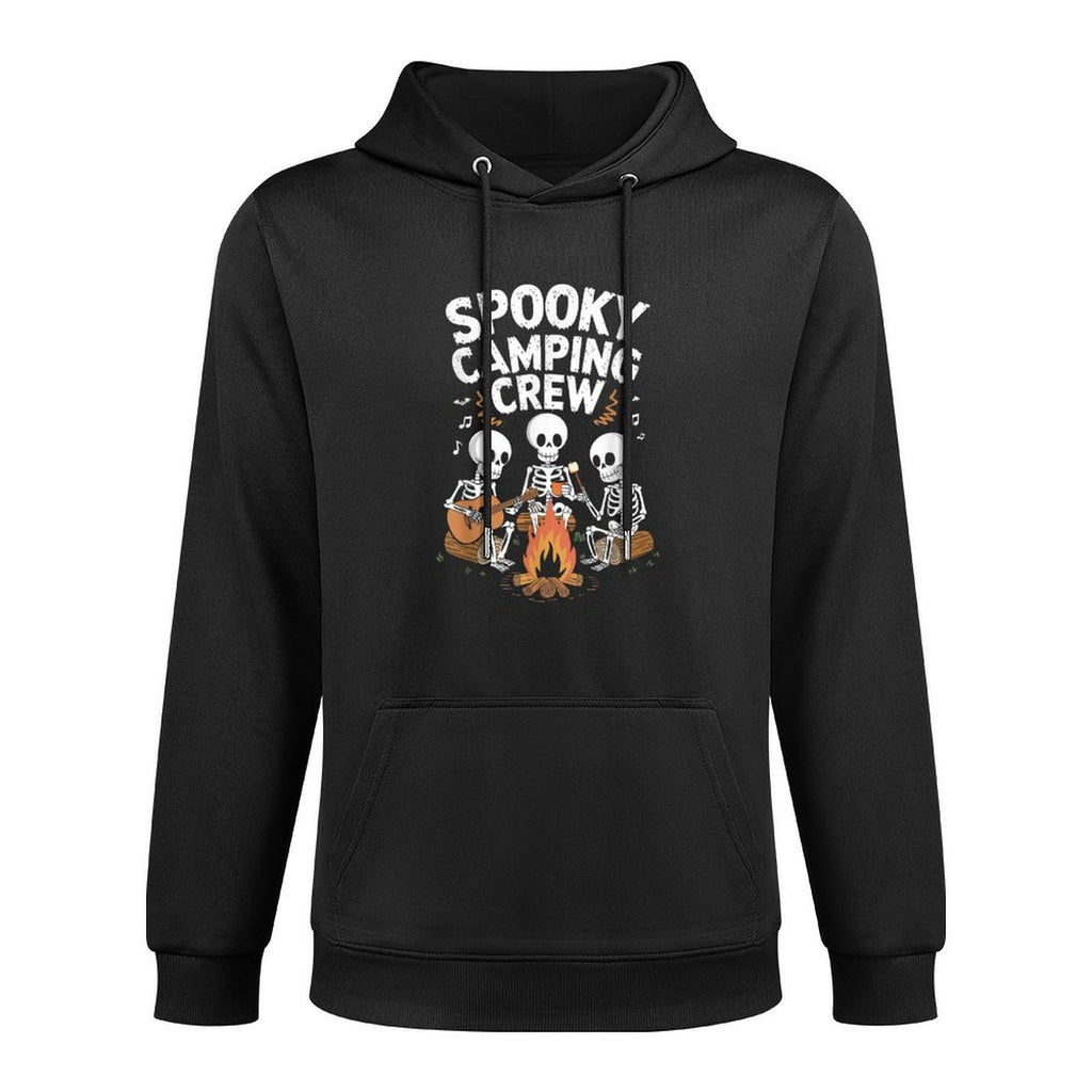 Funny Spooky Camping Crew Halloween Skeleton Camper Campfire Versatile Streetwear Hoodie