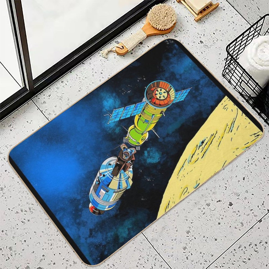 Space Mission Retro Pinball  Absorbent Bath Mat