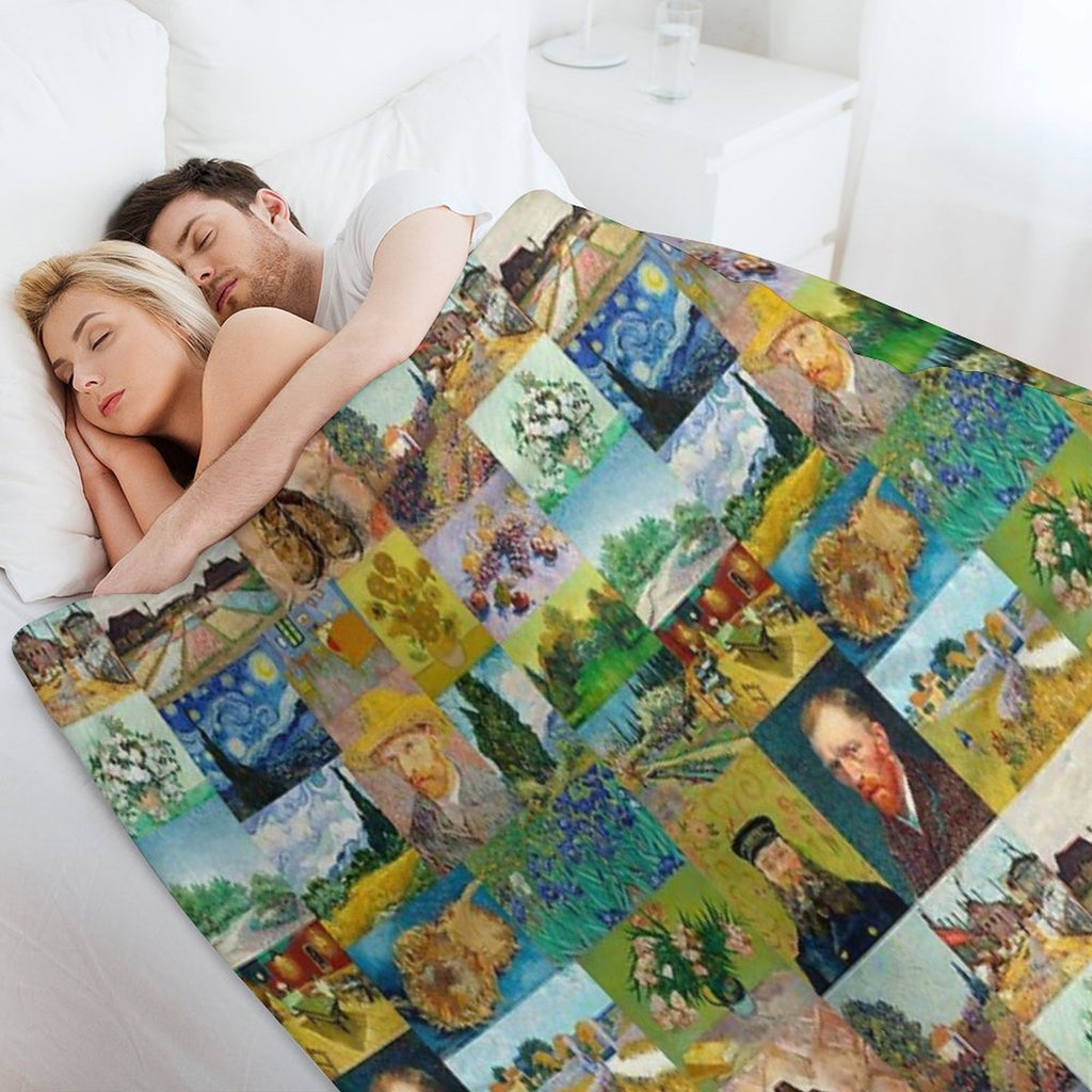 Van Gogh Collage Premium Throw Blanket
