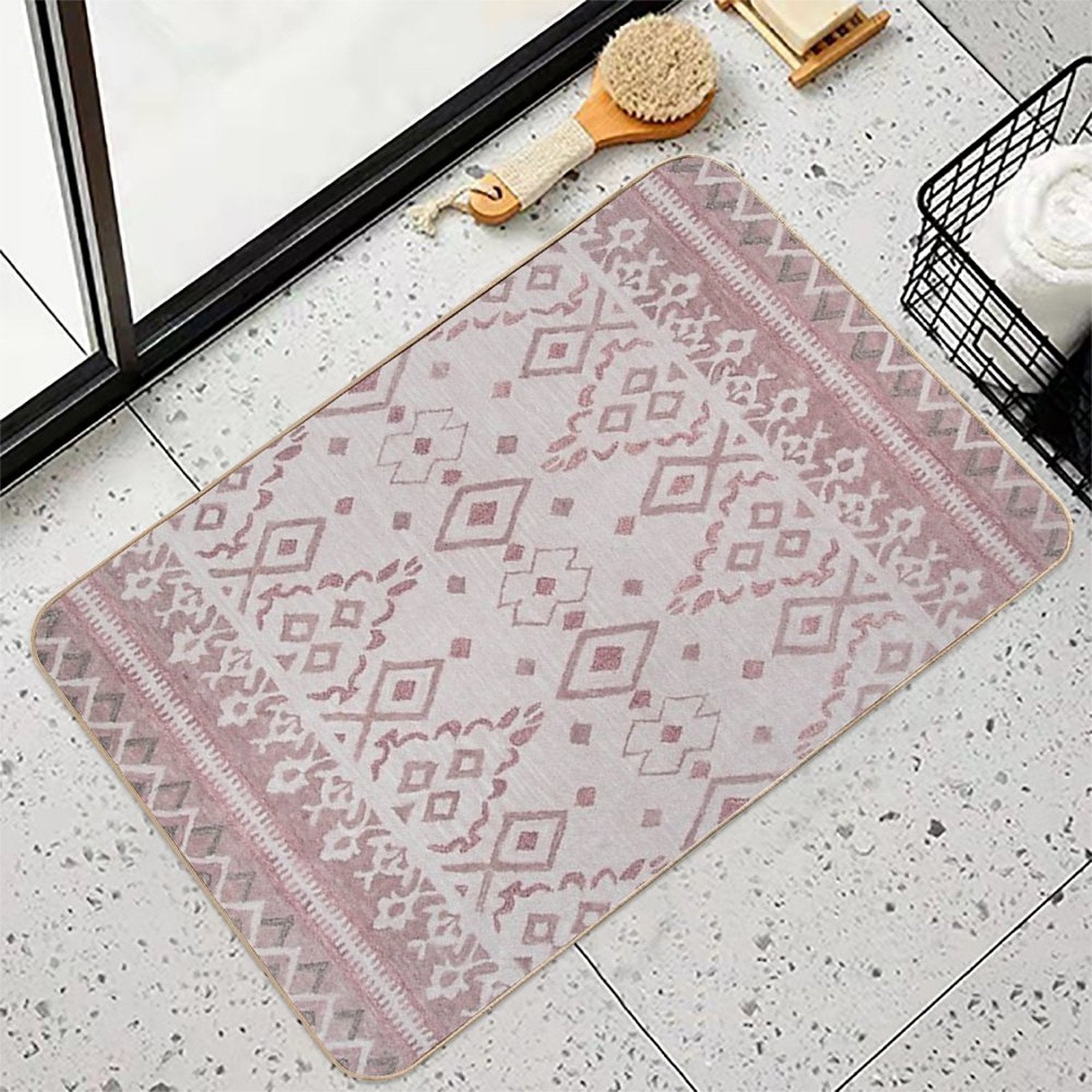 Bohemian Design Throw Pillow  Versatile Bath Mat