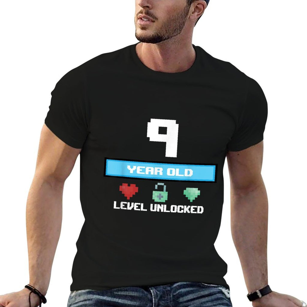 9th Birthday 9 Year Old Level Unlocked Bday Gifts  Quick-drying T-Shirt