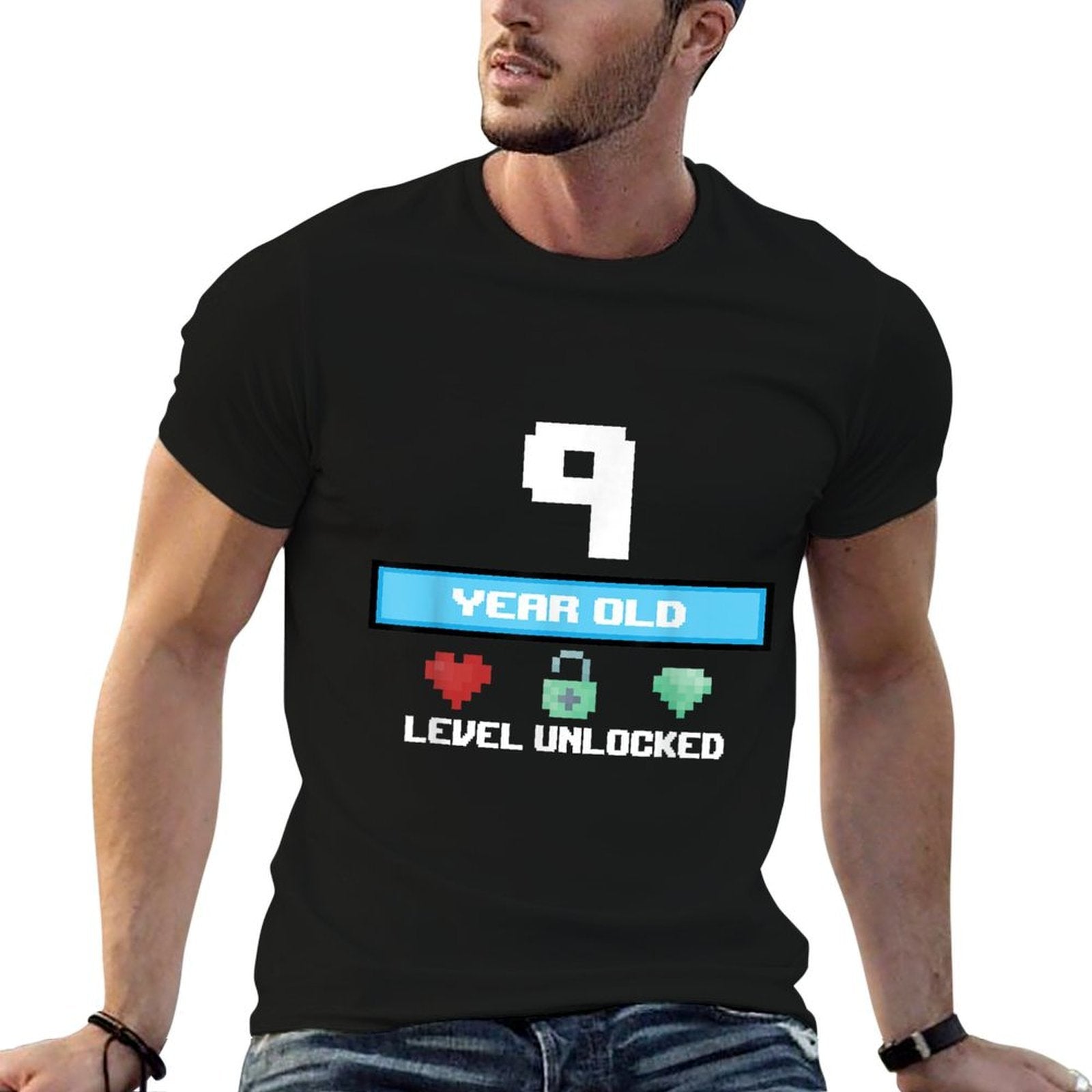 9th Birthday 9 Year Old Level Unlocked Bday Gifts  Quick-drying T-Shirt