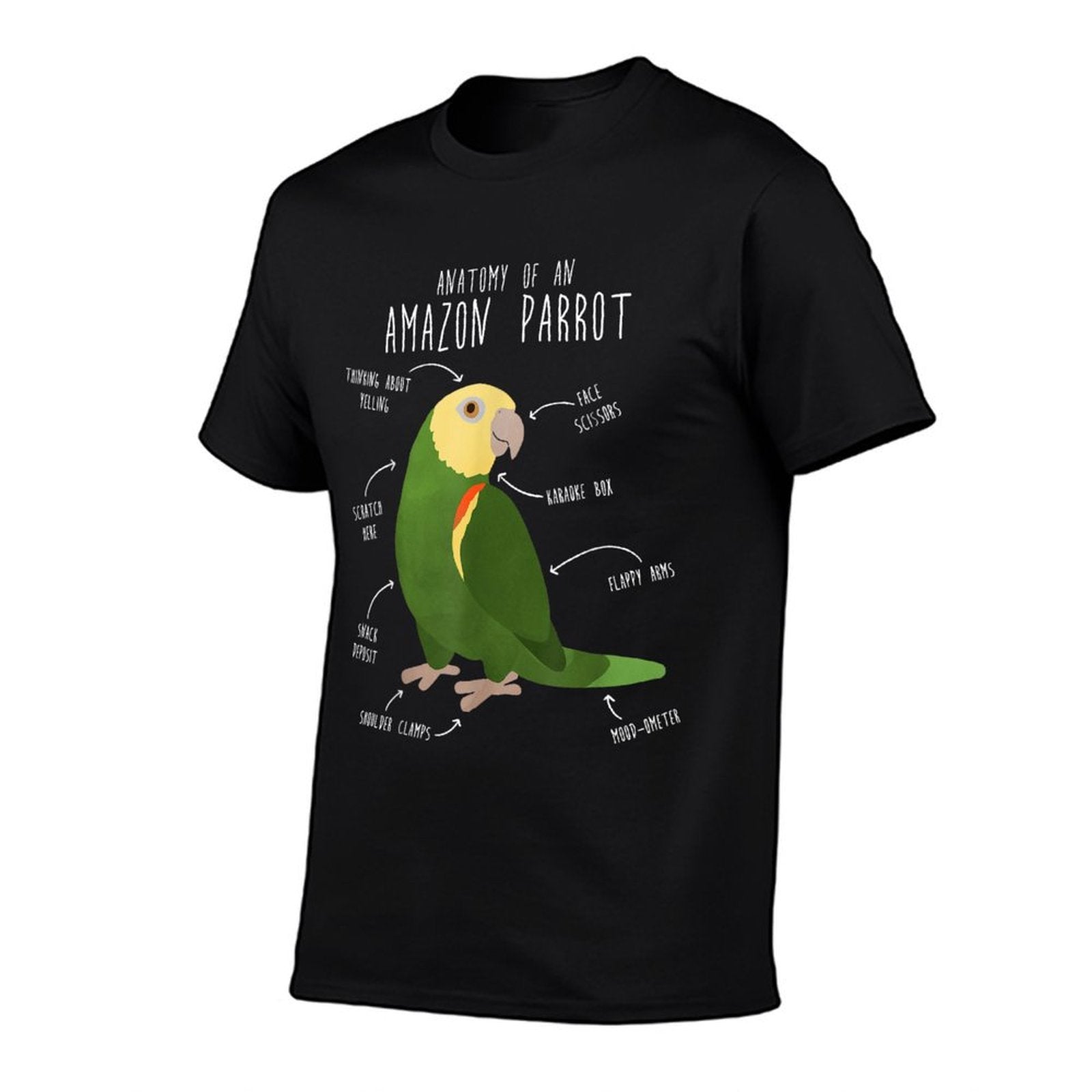 Amazon Parrot Anatomy, Cute Funny Pet Double Yellow Bird  Tagless Design T-Shirt