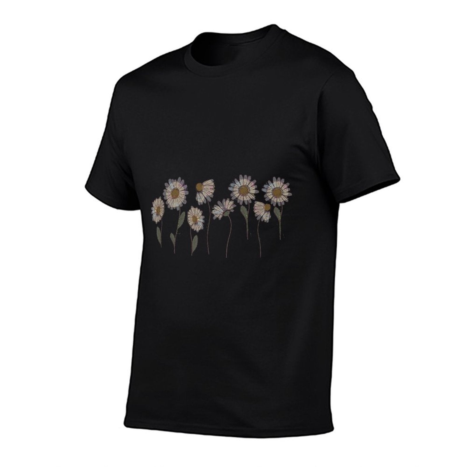 Sunshine Daisy Daisies Vacation Casual Graphic for Women  Rolled Sleeves T-Shirt