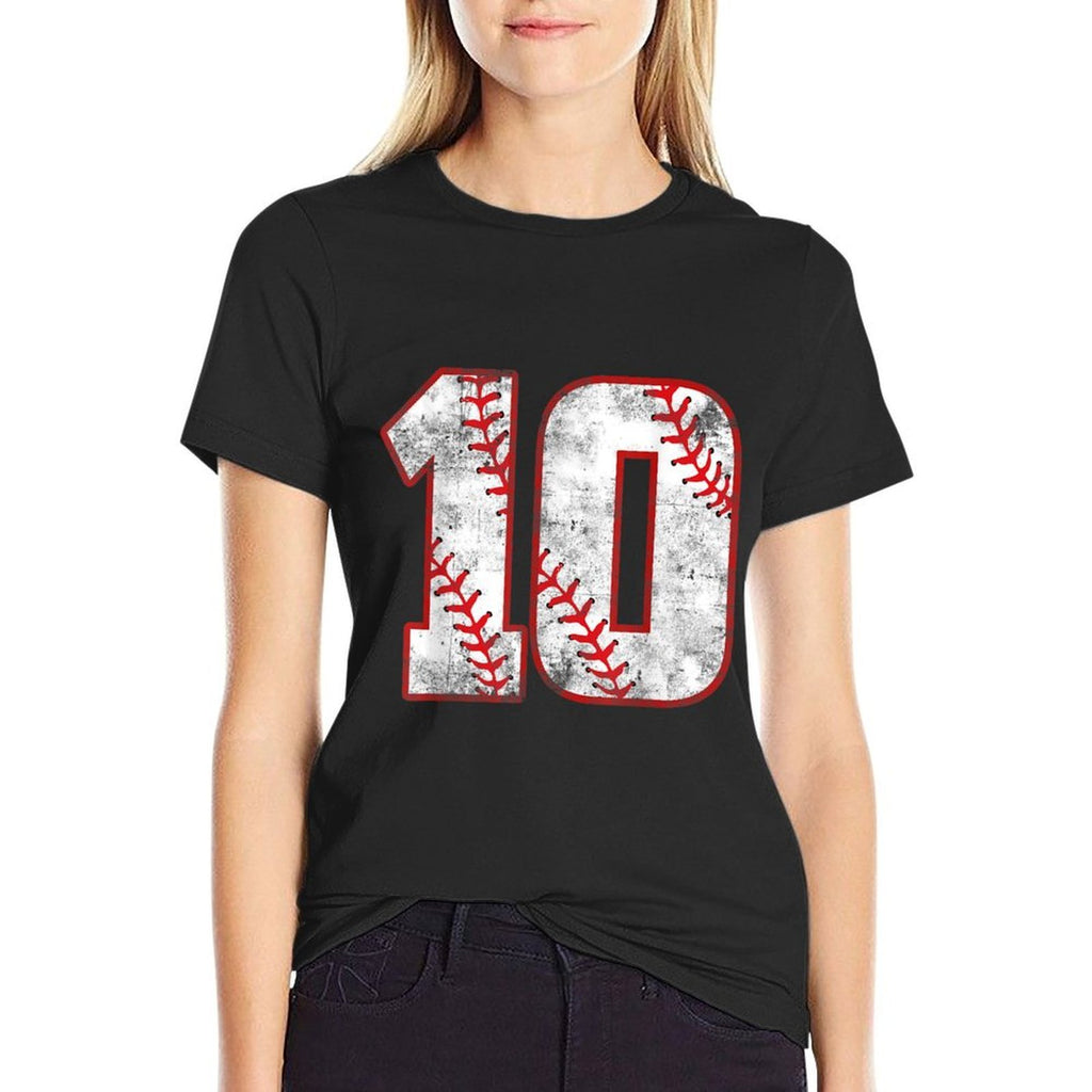 Baseball 10 Jersey 10th Birthday Gifts 10 Year Old Boys Kids  Slim-fit Cut T-Shirt