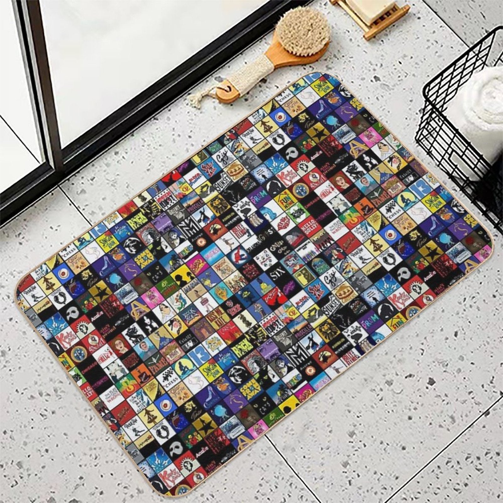 Broadway Musical Theatre Logos - Hand Drawn  Repositionable Bath Mat