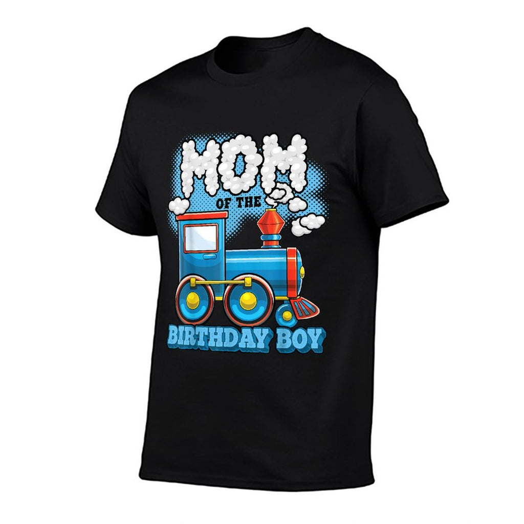 I'm Mom of The Birthday Boy Train Birthday Party Supply  Trendy Pattern T-Shirt