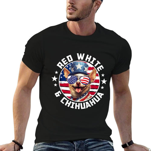 4th Of July Dog Funny Patriotic Red, White  Chihuahua Dog  Vintage-inspired T-Shirt